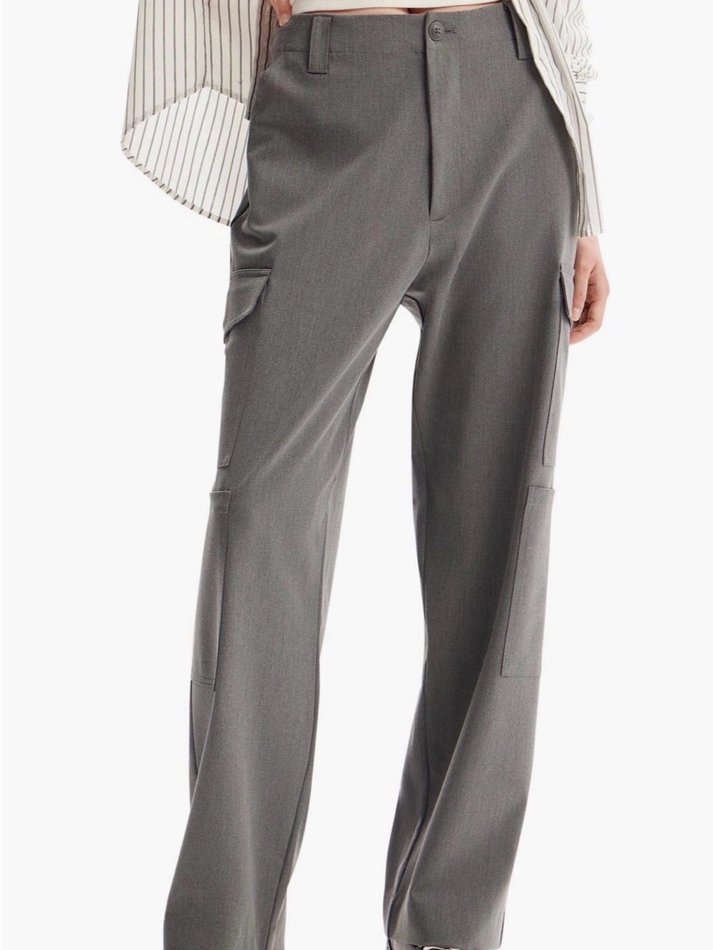 Desigual Gray Manchester Cargo Pants Trousers